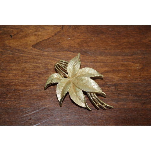 73 - Vintage Italian Trifari Leaf Brooch