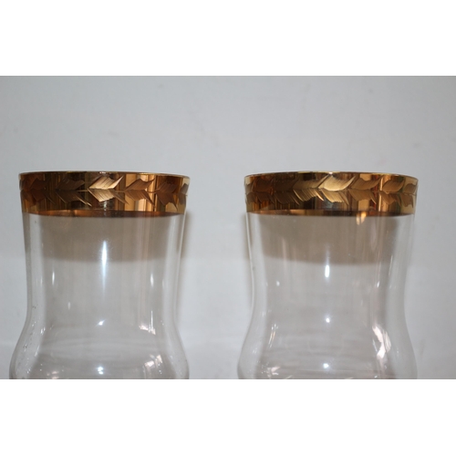 88 - Set of 4 Tiffin Gold Rimmed Wine Glasses