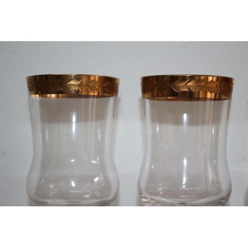 88 - Set of 4 Tiffin Gold Rimmed Wine Glasses