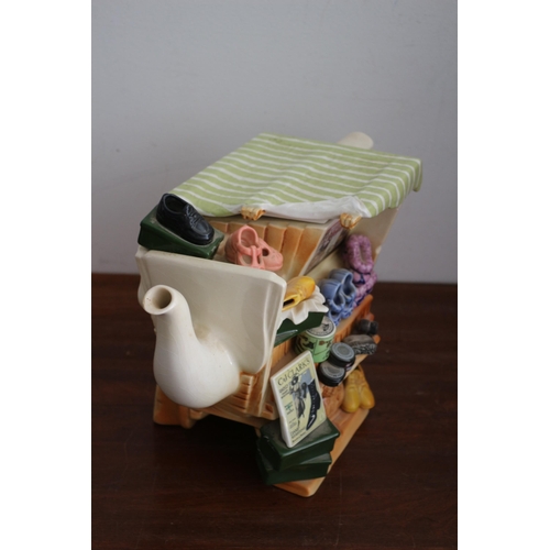 105 - Large Paul Cardew Teapot - In The Design of a Market  Shoe Stall