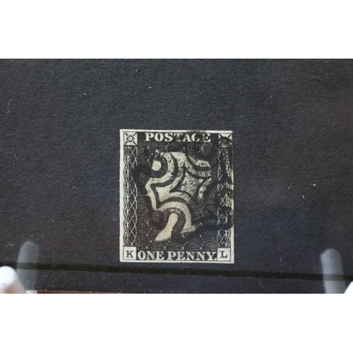 130 - Highly Sought After and Collectable - 1840 Penny Black from Plate 6 with Corner Letters KL. Four Mar... 