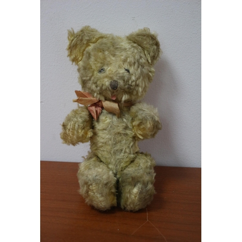 131 - Vintage Teddy Bear with Glass Eyes and Moving Arms and Legs plus Tongue - 20cm