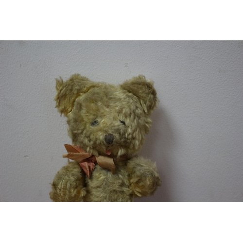 131 - Vintage Teddy Bear with Glass Eyes and Moving Arms and Legs plus Tongue - 20cm