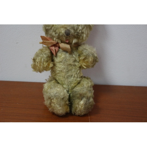 131 - Vintage Teddy Bear with Glass Eyes and Moving Arms and Legs plus Tongue - 20cm