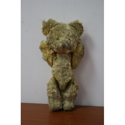 131 - Vintage Teddy Bear with Glass Eyes and Moving Arms and Legs plus Tongue - 20cm