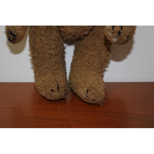 137 - Old Teddy Bear - Has a Stud in the Ear and Glass Eyes - 30cm