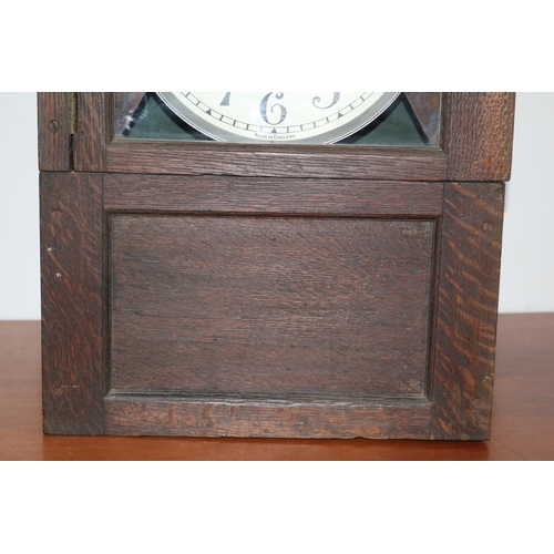 175 - Very Nice Example of a Vintage Station Masters Wall Hung Clock in Case - With Pendulum and Key - 58 ... 