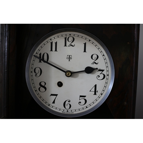 175 - Very Nice Example of a Vintage Station Masters Wall Hung Clock in Case - With Pendulum and Key - 58 ... 