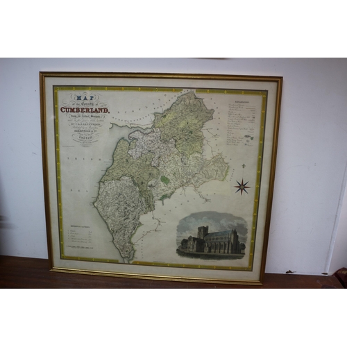 356 - Original County of Cumberland Engraving Map from an Actual Survey Carried Out in the Years 1821 & 18... 