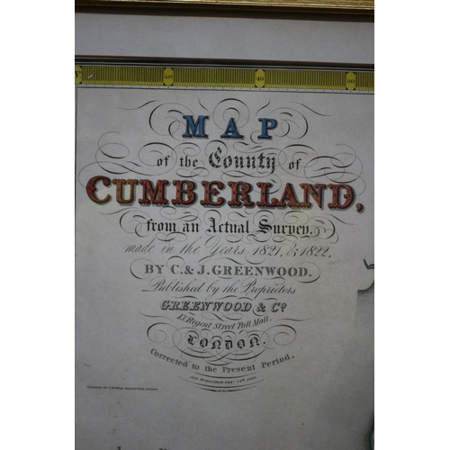 356 - Original County of Cumberland Engraving Map from an Actual Survey Carried Out in the Years 1821 & 18... 