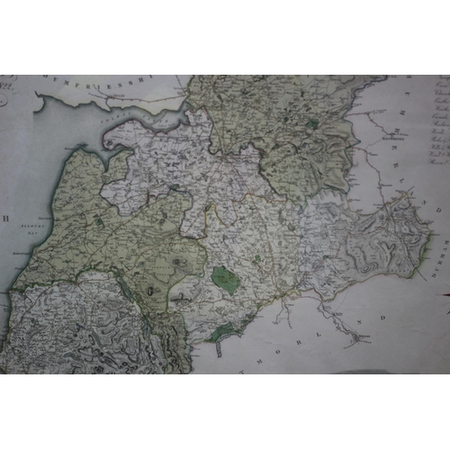 356 - Original County of Cumberland Engraving Map from an Actual Survey Carried Out in the Years 1821 & 18... 