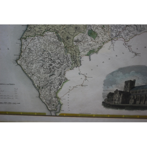 356 - Original County of Cumberland Engraving Map from an Actual Survey Carried Out in the Years 1821 & 18... 