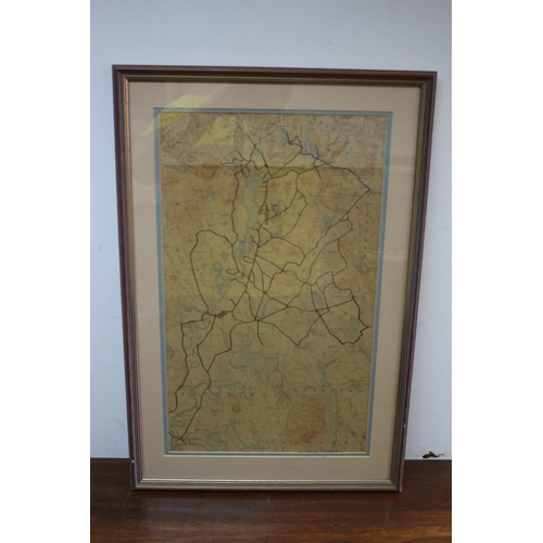 358 - Antique Topographic Map of East Maine USA - Framed and Glazed - 64.5 x 43cm