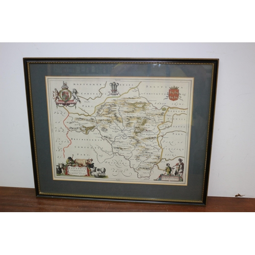 359 - 1668 Radnoria Original Map by Johannes Blaeu - Very Good Condition - Framed and Glazed - 66 x 53.5cm