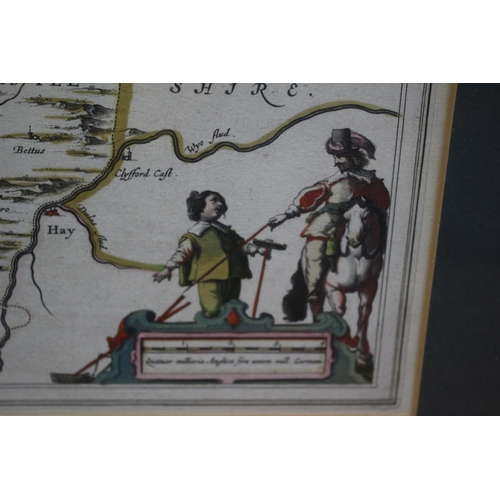 359 - 1668 Radnoria Original Map by Johannes Blaeu - Very Good Condition - Framed and Glazed - 66 x 53.5cm