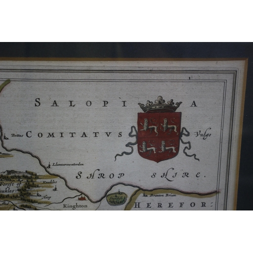 359 - 1668 Radnoria Original Map by Johannes Blaeu - Very Good Condition - Framed and Glazed - 66 x 53.5cm