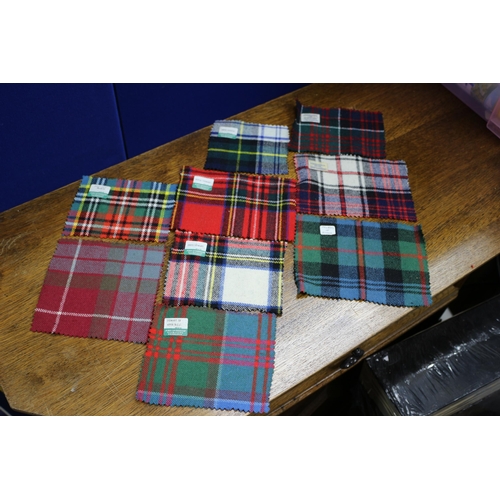 366 - Nice Selection of Aged Tartan Clan Tailors Sample Swatches