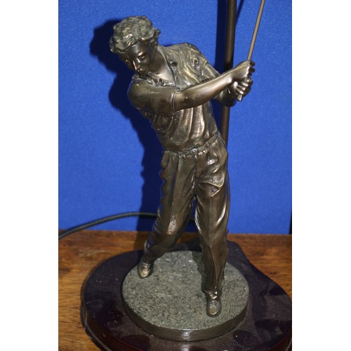 369 - Metallic Golfer Lamp on Base