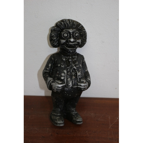 522 - Victorian John Harper and Co Metal Money Box Front only in the Design of a 'Golliwog'