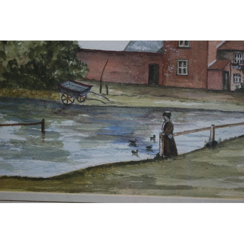 558 - Original Watercolour by R. A. Rogers - 1991 - Titled Green Pond, Havant - 37 x 30.5cm