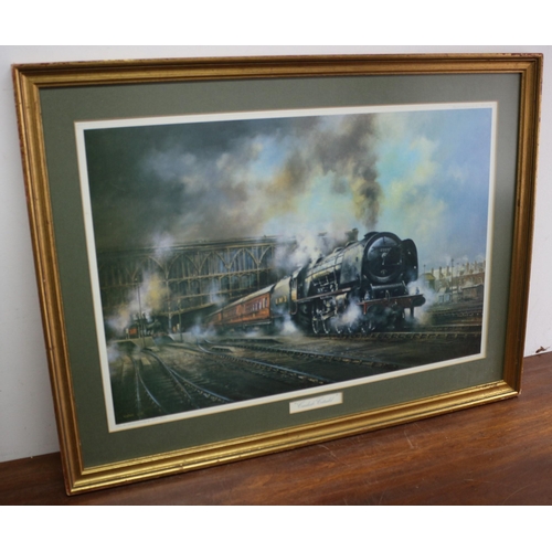 20 - Framed, Mounted and Glazed Carlisle Citadel Train Picture 
81cm x 61cm