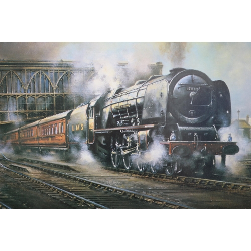 20 - Framed, Mounted and Glazed Carlisle Citadel Train Picture 
81cm x 61cm