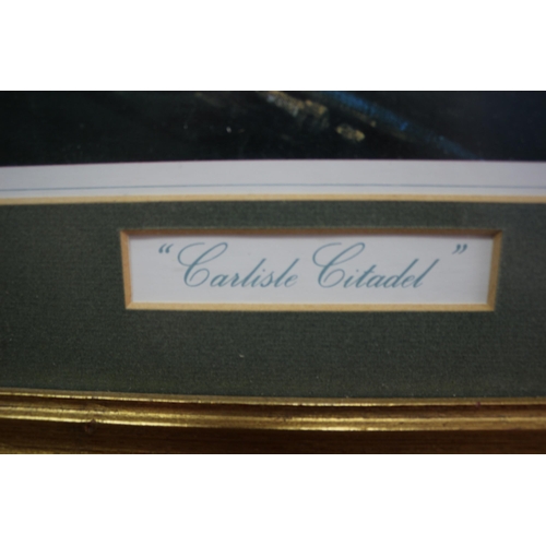 20 - Framed, Mounted and Glazed Carlisle Citadel Train Picture 
81cm x 61cm