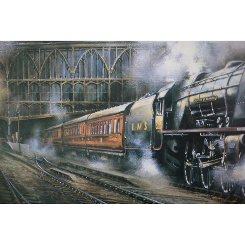 20 - Framed, Mounted and Glazed Carlisle Citadel Train Picture 
81cm x 61cm