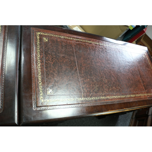 26 - Pedestal Desk & Filing Cabinet with Leather top