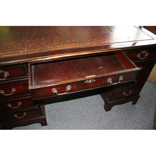 26 - Pedestal Desk & Filing Cabinet with Leather top