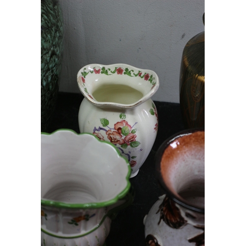 57 - X6 vases/Jugs, West Germany has chip, also includes Shorter and son