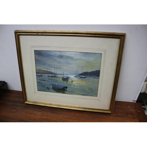 544 - Watercolour of a Port/Harbour Scene 
51.5 x 42 cm