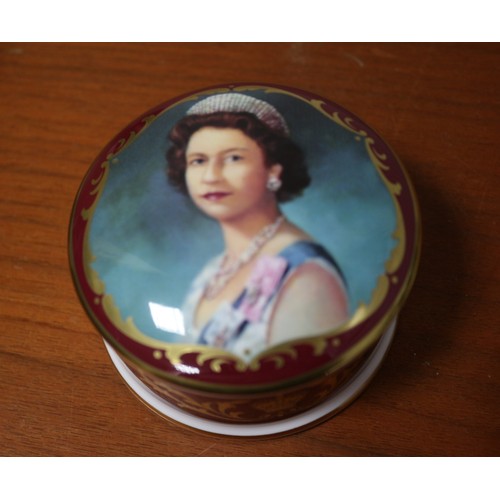 3 - Coalport Limited Edition Queen' Golden Jubilee Round Trinket Box - 2671/5000 with Certificate