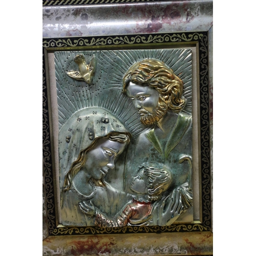 100 - Creazioni Artistiche Silver & Gold Coloured Jesus, Mary and Joseph 3D Picture