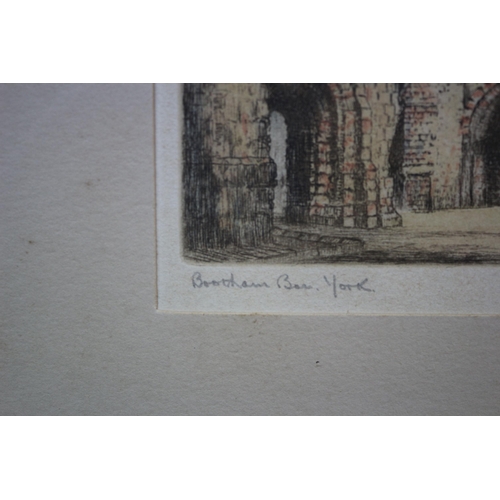 122 - Hand coloured Etching, Pencil Signed by Frank Harding - Bootham Bar, York