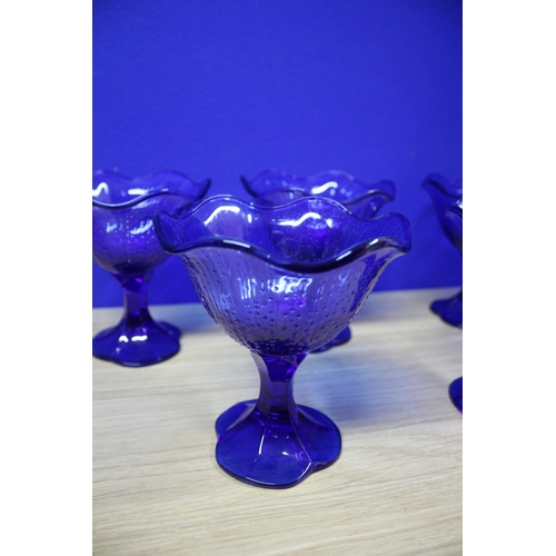 127 - Blue French Dishes 13.5cm Tall