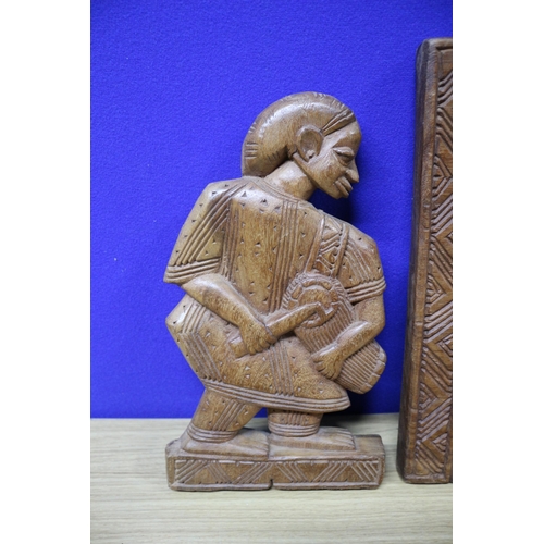 130 - Pair of Wooden African Carving Relief