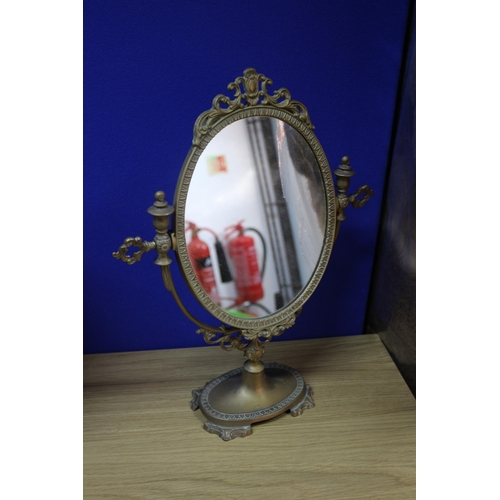 133 - Brass Mirror 39cm tall