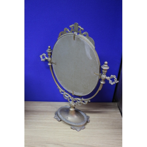 133 - Brass Mirror 39cm tall