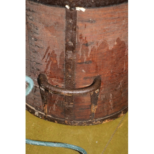 141 - Twin Handle Wood and Metal Bushel Bucket