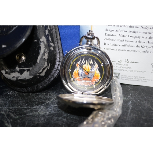 154 - The Franklin Mint Collection Harley Davidson Pocket Watch