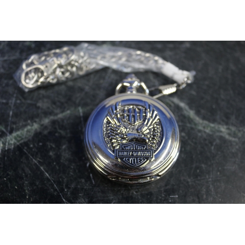 154 - The Franklin Mint Collection Harley Davidson Pocket Watch