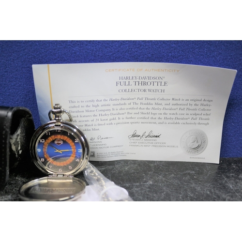 155 - The Franklin Mint Collection Harley Davidson Pocket Watch