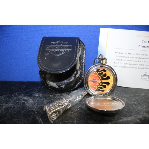 156 - The Franklin Mint Collection Harley Davidson Pocket Watch