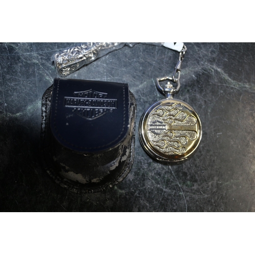 156 - The Franklin Mint Collection Harley Davidson Pocket Watch