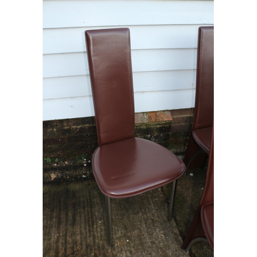 176 - Set of 4 Very Good Condition Frag Leather Chairs - These are Very Expensive Chairs - £500 - £800 EAC... 