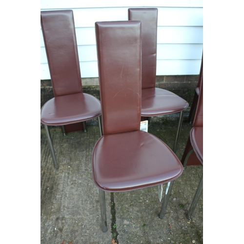 176 - Set of 4 Very Good Condition Frag Leather Chairs - These are Very Expensive Chairs - £500 - £800 EAC... 