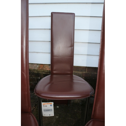 176 - Set of 4 Very Good Condition Frag Leather Chairs - These are Very Expensive Chairs - £500 - £800 EAC... 