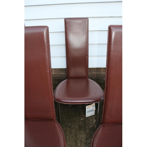 176 - Set of 4 Very Good Condition Frag Leather Chairs - These are Very Expensive Chairs - £500 - £800 EAC... 