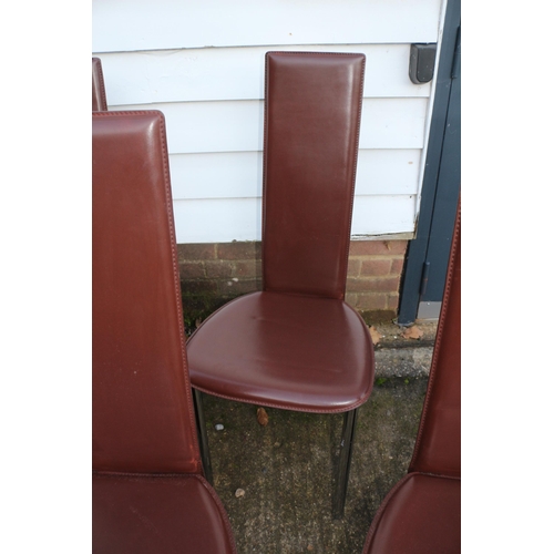 176 - Set of 4 Very Good Condition Frag Leather Chairs - These are Very Expensive Chairs - £500 - £800 EAC... 